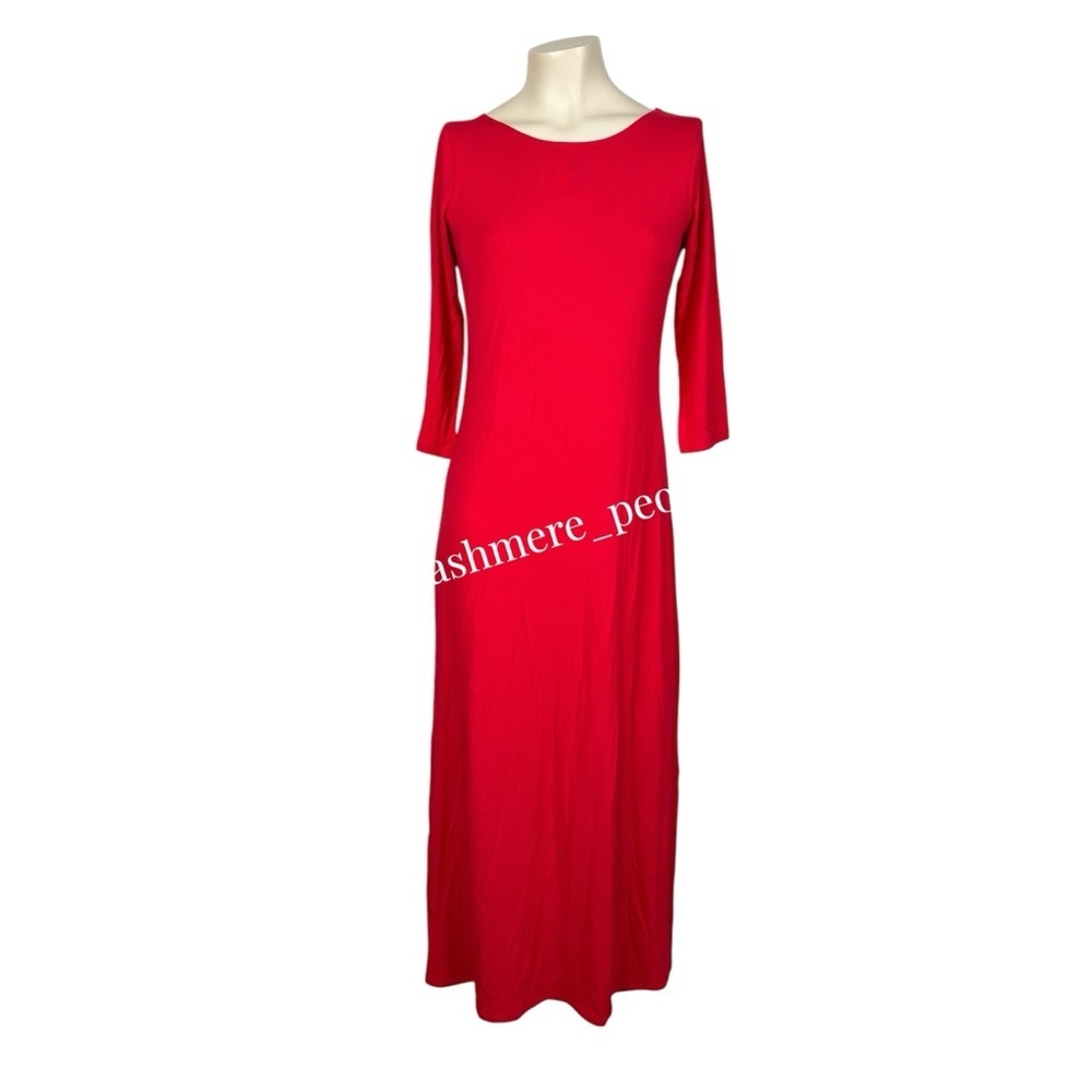 Uniqlo Red Maxi Stretchy Dress Small
